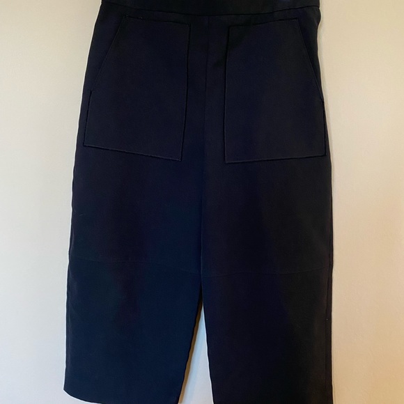COS Black crop cropped wide leg pants w patch pockets sz 12 - Picture 5 of 7